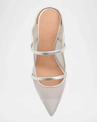 Malone Souliers 85mm Maureen Organza Mules with Double Metallic Nappa Leather Straps | Thumbnail 4