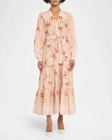 Kobi Halperin Noora Long Sleeve Floral Viscose-Blend Dress | Thumbnail 2