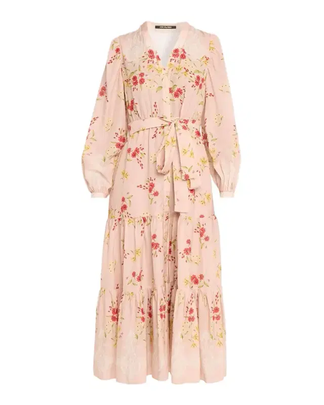Noora Long Sleeve Floral Viscose-Blend Dress