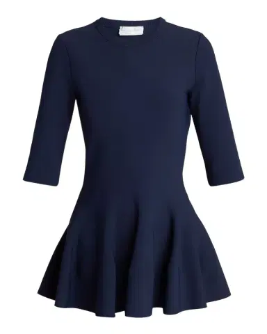 Stella McCartney Elbow-Sleeve Compact Knit Peplum Top | Thumbnail 1 Stella McCartney Elbow-Sleeve Compact Knit Peplum Top | Thumbnail 1