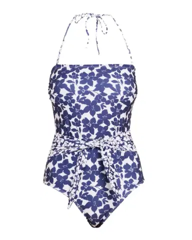 Shoshanna Floral Belted Bandeau One-Piece Swimsuit | Thumbnail 1
