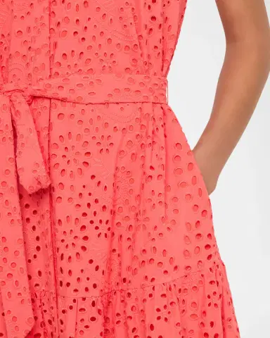 Kobi Halperin Camila Collared Long Eyelet Lace Dress | Thumbnail 5