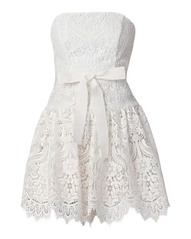 Ester Strapless Guipure Lace Mini Dress