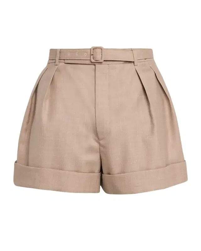 Saint Laurent Men 's Wool and Cotton Tailored-Fit Belted Shorts