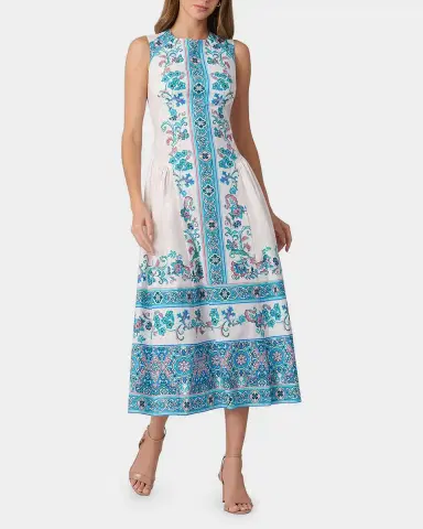 Shoshanna Adele Floral-Print Stretch Cotton Midi Dress | Thumbnail 4