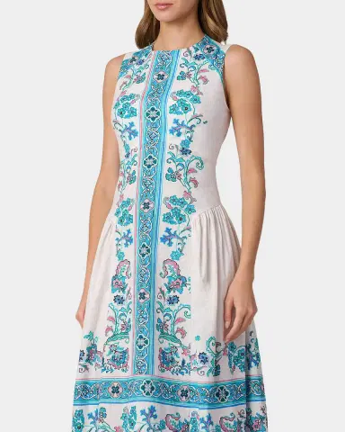 Shoshanna Adele Floral-Print Stretch Cotton Midi Dress | Thumbnail 5