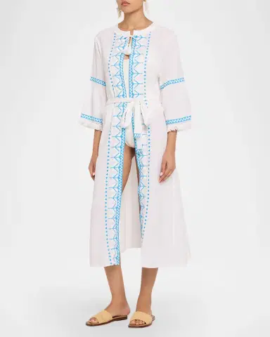 Melissa Odabash Anais Embroidered Midi Kaftan | Thumbnail 3 Melissa Odabash Anais Embroidered Midi Kaftan | Thumbnail 3