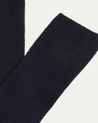 Loro Piana Men's Baby Cashmere Ribbed Crew Socks | Thumbnail 2 Loro Piana Men's Baby Cashmere Ribbed Crew Socks | Thumbnail 2