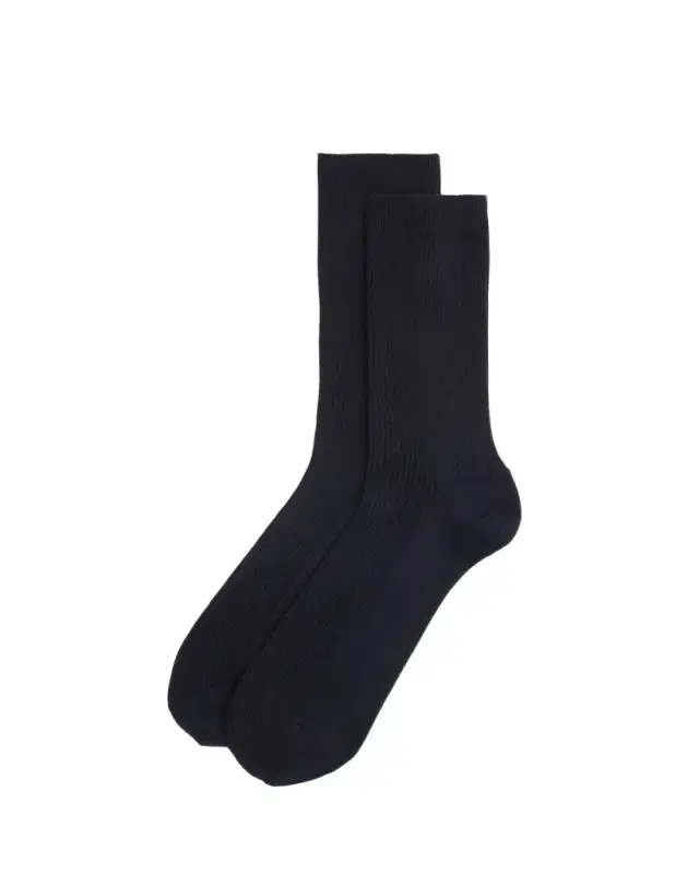 Men's Baby Cashmere Ribbed Crew Socks