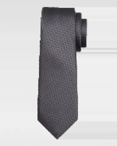 Giorgio Armani Men's Woven-Effect Herringbone Silk Jacquard Tie | Thumbnail 2