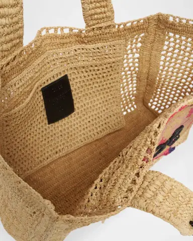 Chloé Summer Banana East-West Raffia Tote Bag | Thumbnail 4