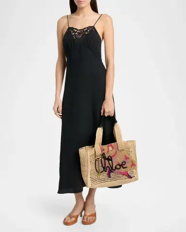 Chloé Summer Banana East-West Raffia Tote Bag | Thumbnail 5