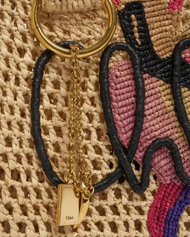 Chloé Summer Banana East-West Raffia Tote Bag | Thumbnail 6