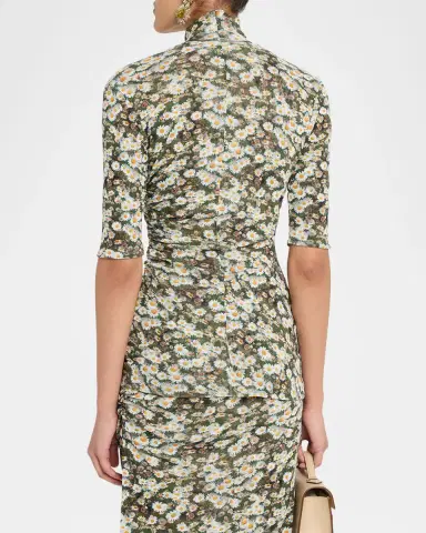 Stella McCartney Daisy Mesh Mock-Neck Top | Thumbnail 3
