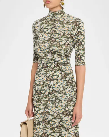 Stella McCartney Daisy Mesh Mock-Neck Top | Thumbnail 4
