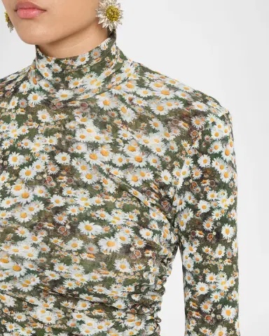 Stella McCartney Daisy Mesh Mock-Neck Top | Thumbnail 5