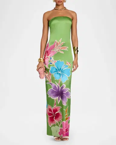 Retrofête Vivi Strapless Floral Dress | Thumbnail 2