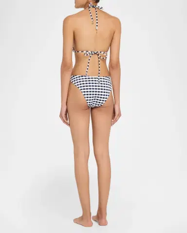 Milly Cottage Jacquard Gingham Bikini Top | Thumbnail 3