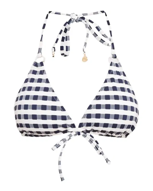 Milly Cottage Jacquard Gingham Bikini Top