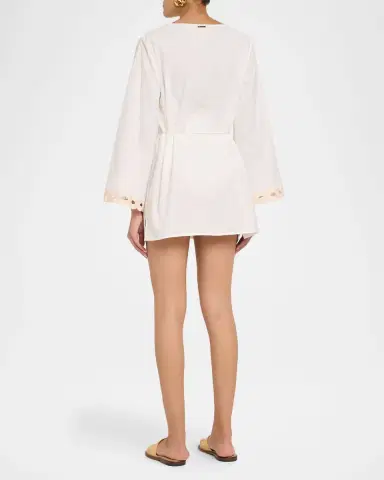 Milly Chain Embroidered Cotton-Linen Mini Dress | Thumbnail 3 Milly Chain Embroidered Cotton-Linen Mini Dress | Thumbnail 3