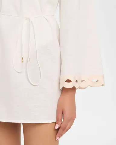 Milly Chain Embroidered Cotton-Linen Mini Dress | Thumbnail 5 Milly Chain Embroidered Cotton-Linen Mini Dress | Thumbnail 5