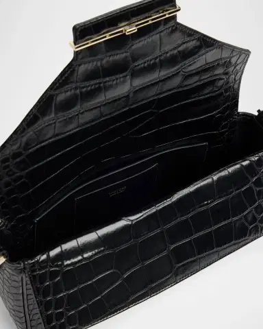 Tom Ford Large T-Clasp Croc-Embossed Leather Shoulder Bag | Thumbnail 4 Tom Ford Large T-Clasp Croc-Embossed Leather Shoulder Bag | Thumbnail 4