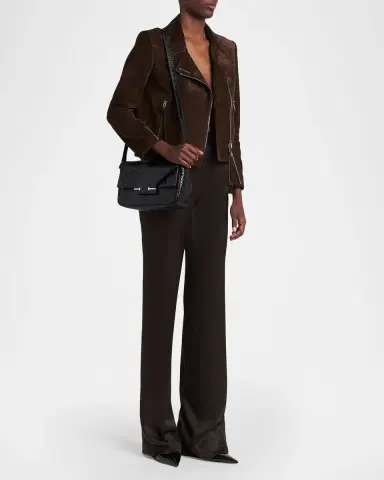 Tom Ford Large T-Clasp Croc-Embossed Leather Shoulder Bag | Thumbnail 5 Tom Ford Large T-Clasp Croc-Embossed Leather Shoulder Bag | Thumbnail 5