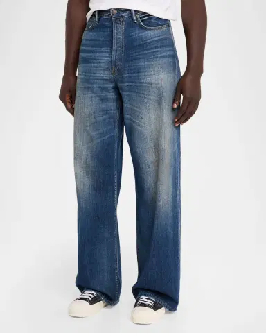Acne Studios Men's Distressed Denim Wide-Leg Jeans | Thumbnail 4 Acne Studios Men's Distressed Denim Wide-Leg Jeans | Thumbnail 4