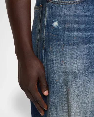Acne Studios Men's Distressed Denim Wide-Leg Jeans | Thumbnail 5 Acne Studios Men's Distressed Denim Wide-Leg Jeans | Thumbnail 5