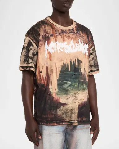 Acne Studios Men's Eresa Cave Distressed T-Shirt | Thumbnail 4 Acne Studios Men's Eresa Cave Distressed T-Shirt | Thumbnail 4