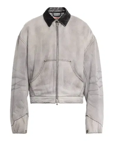 Acne Studios Men's Ohniev Faded Denim Leather-Collar Bomber Jacket | Thumbnail 1