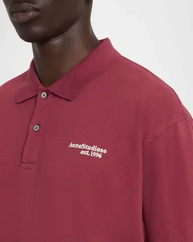 Acne Studios Men's Egnes Cotton Logo Polo Shirt | Thumbnail 5