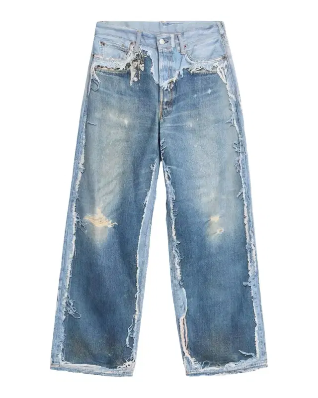 Men 's Pentyone Brushed Denim Wide-Leg Jeans