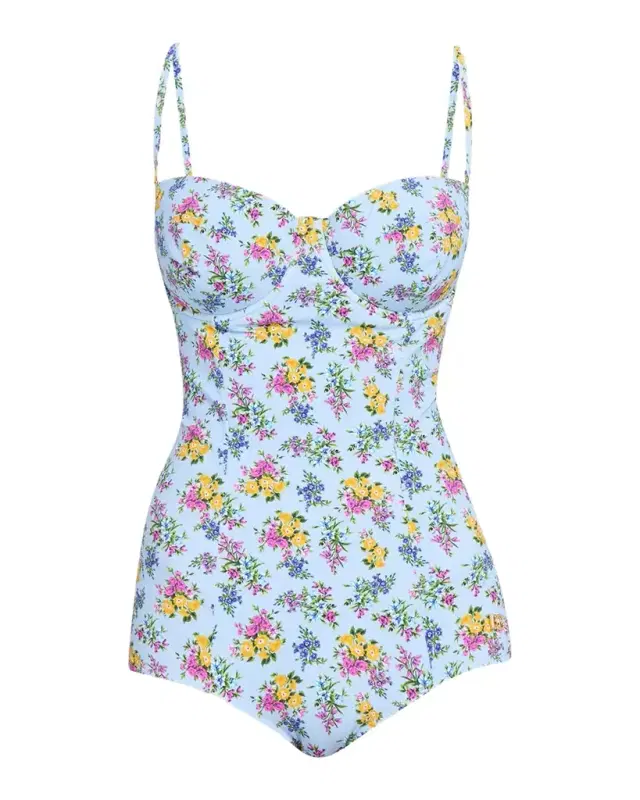 Floral Balconette One-Piece Swimsuit