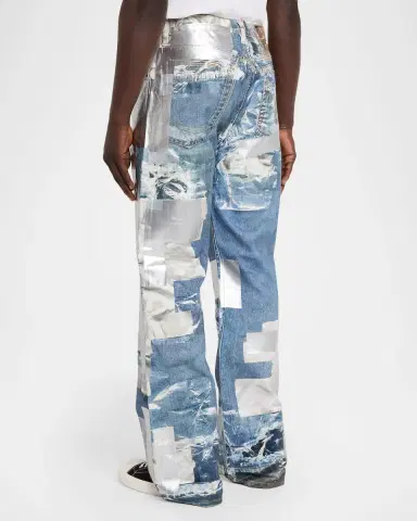 Acne Studios Men's Tape Print Straight-Leg Jeans | Thumbnail 3 Acne Studios Men's Tape Print Straight-Leg Jeans | Thumbnail 3