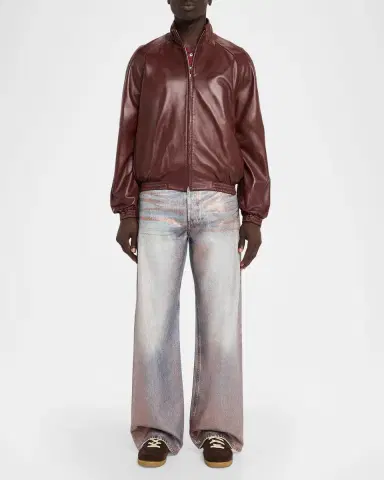 Acne Studios Men's Lokot Leather Blouson Jacket | Thumbnail 2 Acne Studios Men's Lokot Leather Blouson Jacket | Thumbnail 2