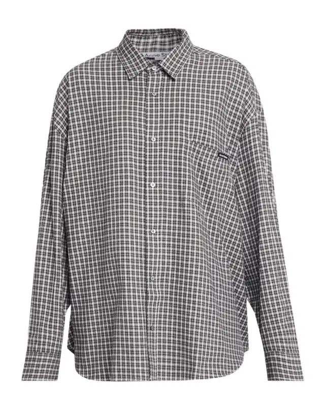 Acne Studios Men 's Soffia Check Flannel Button-Down Shirt