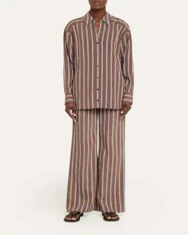 Veronica Beard Lloyd Stripe Button-Front Shirt | Thumbnail 2