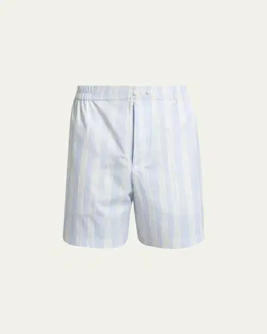 Jacquemus Men's Cotton Stripe Relaxed Flat-Front Shorts | Thumbnail 5