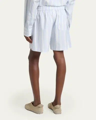 Jacquemus Men's Cotton Stripe Relaxed Flat-Front Shorts | Thumbnail 7