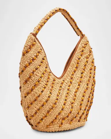 BTB Los Angeles Paisley Beaded Raffia Hobo Bag | Thumbnail 3 BTB Los Angeles Paisley Beaded Raffia Hobo Bag | Thumbnail 3