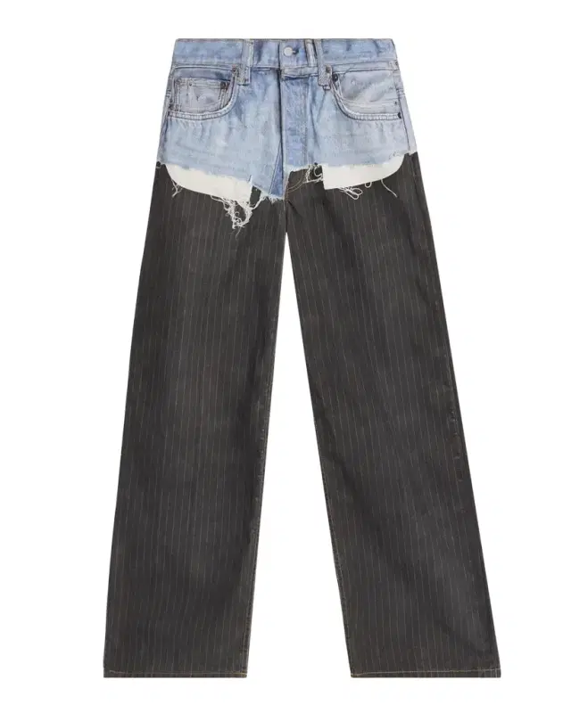 Men 's Mixed-Media Denim Pinstripe Relaxed Jeans
