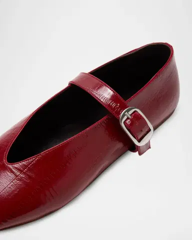 Le Monde Béryl Stella Eel-Embossed Leather Mary Jane Ballerina Flats | Thumbnail 2