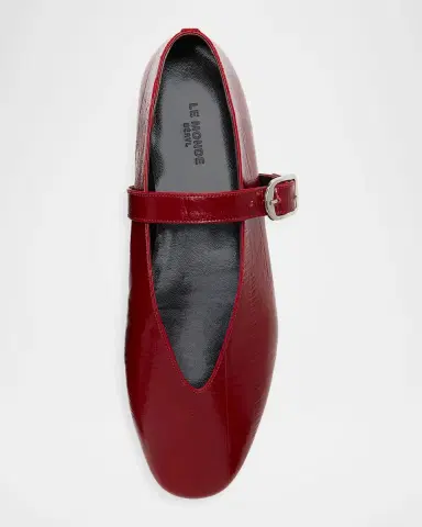 Le Monde Béryl Stella Eel-Embossed Leather Mary Jane Ballerina Flats | Thumbnail 3