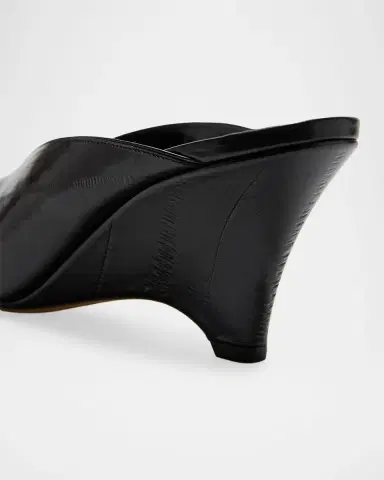 Le Monde Béryl Victoria Eel-Embossed Leather Wedge Mules | Thumbnail 2 Le Monde Béryl Victoria Eel-Embossed Leather Wedge Mules | Thumbnail 2