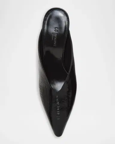 Le Monde Béryl Victoria Eel-Embossed Leather Wedge Mules | Thumbnail 3 Le Monde Béryl Victoria Eel-Embossed Leather Wedge Mules | Thumbnail 3