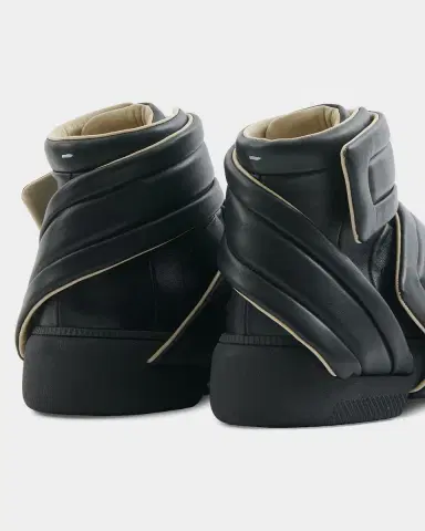 Maison Margiela Men's Future Show Leather Grip-Strap High-Top Sneakers | Thumbnail 3 Maison Margiela Men's Future Show Leather Grip-Strap High-Top Sneakers | Thumbnail 3