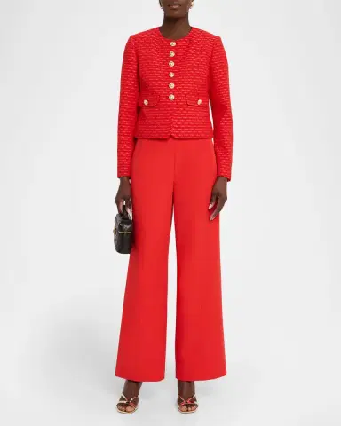 Elie Tahari The Marlena Button-Down Tweed Jacket | Thumbnail 2