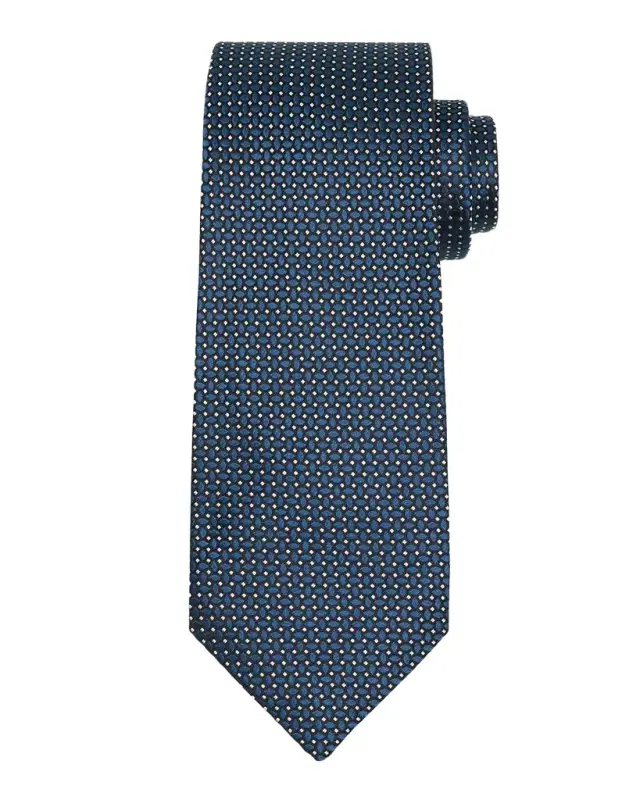 Isaia Men 's Geometric Silk Tie