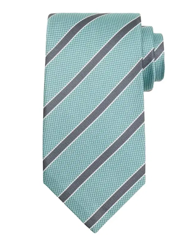 Isaia Men 's Diagonal Stripe Silk Tie